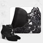 VelvetBloom – Chic Lace Ankle Heels